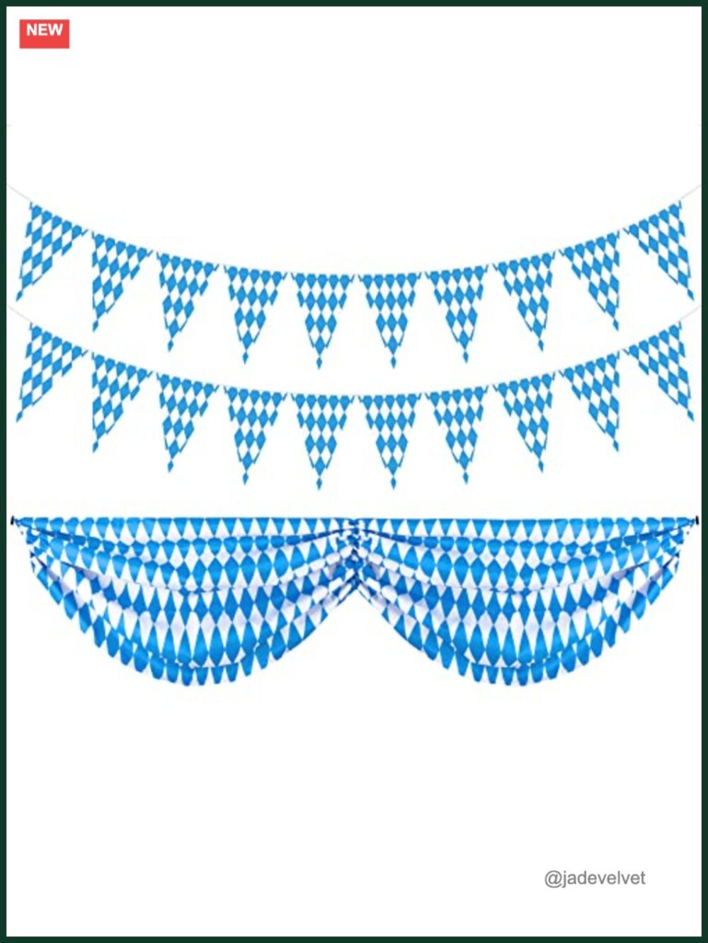 Oktoberfest Bunting Flag & Bavarian Pennant Banner Set - 32ft Party Decor